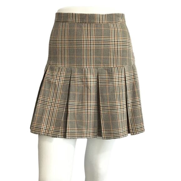 BB Dakota by Steve Madden Brown  Check The Time Mini Skirt New Size 2 - Picture 2 of 10